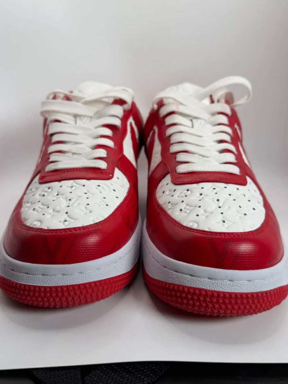 Louis Vuitton x Nike Air Force 1 Low White Red Virgil Abloh DS Size 9 Mens